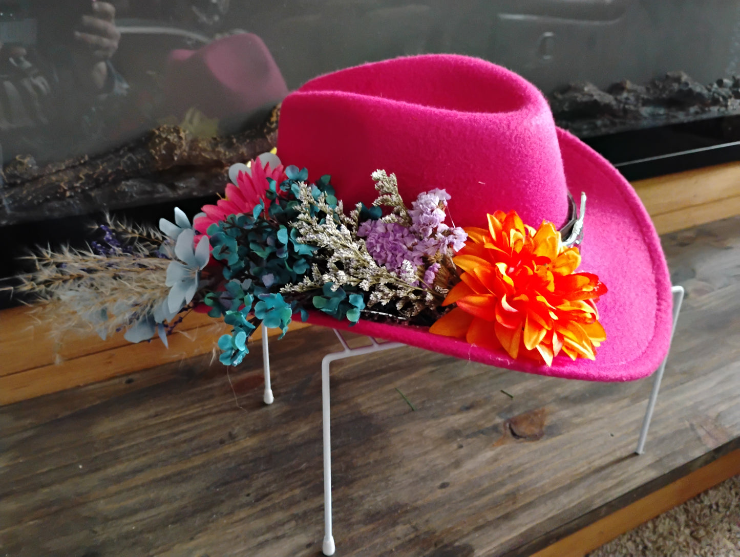 Cowboy hat with flowers