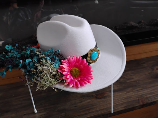 Cowboy hat with flowers