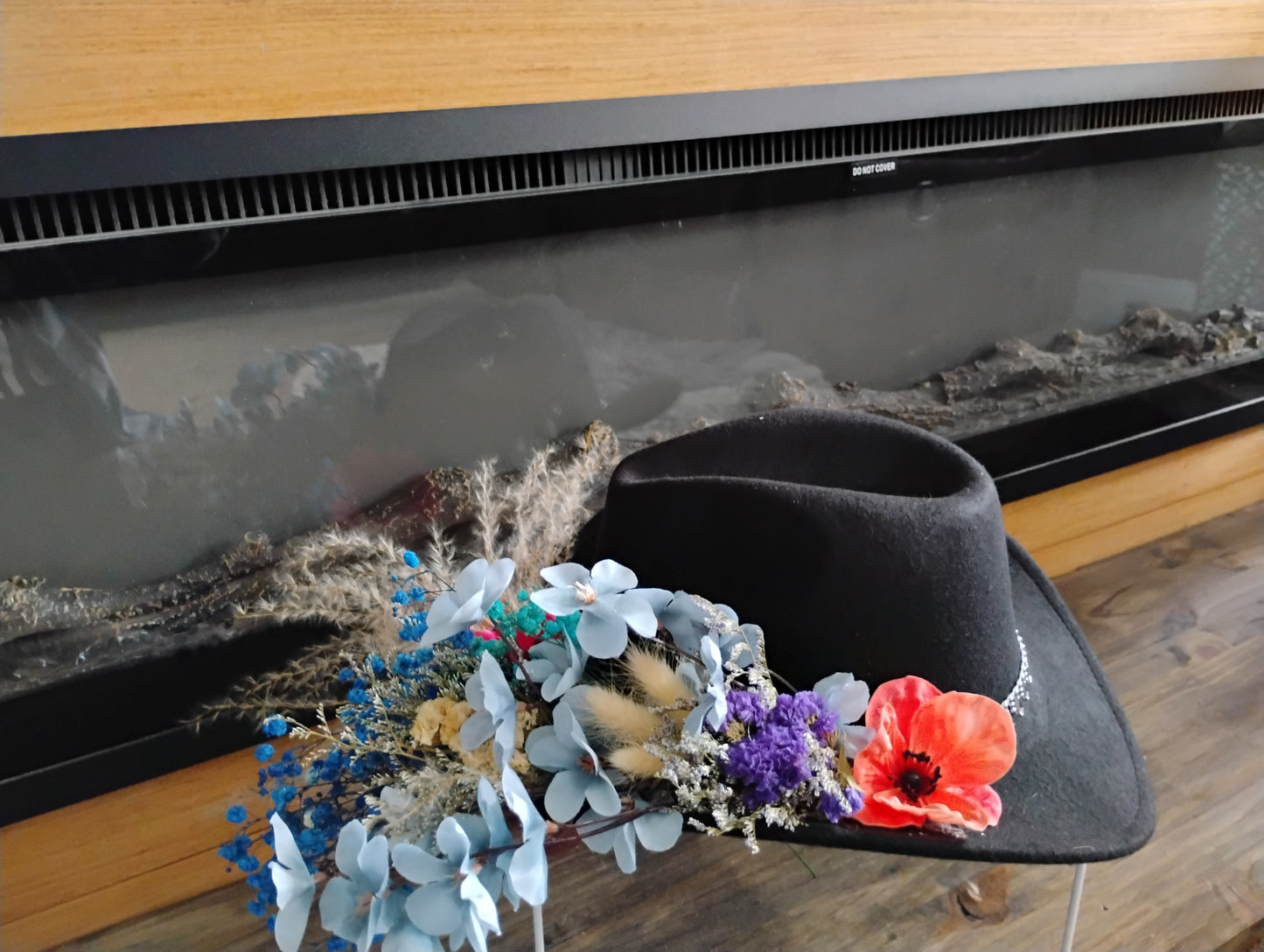 Cowboy hat with flowers