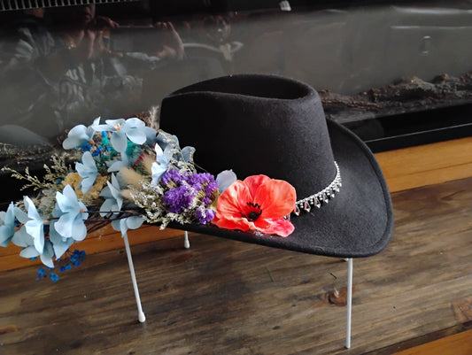 Cowboy hat with flowers